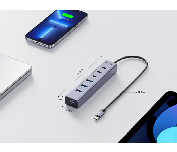 Unitek Hub USB-C  3x USB-C 10Gbps  4x USB-A 5 Gbps - 1455235 - zdjęcie 4